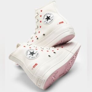 Converse Chuck Taylor High All Star Lift Limited Edition Hearts Sneakers Sz 9.5